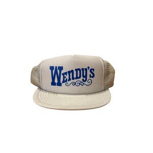 Vintage 1980's Sportcap Wendy's Snapback Trucker Hat